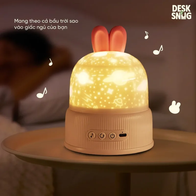 Multidimensional Universe Projector Cute Rabbit, Snowball Projection Lamp - Image 7