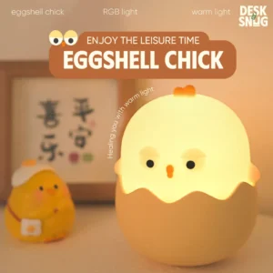 Rgb Color Glowing Lamp with Usb Charger, Eggshell Chick